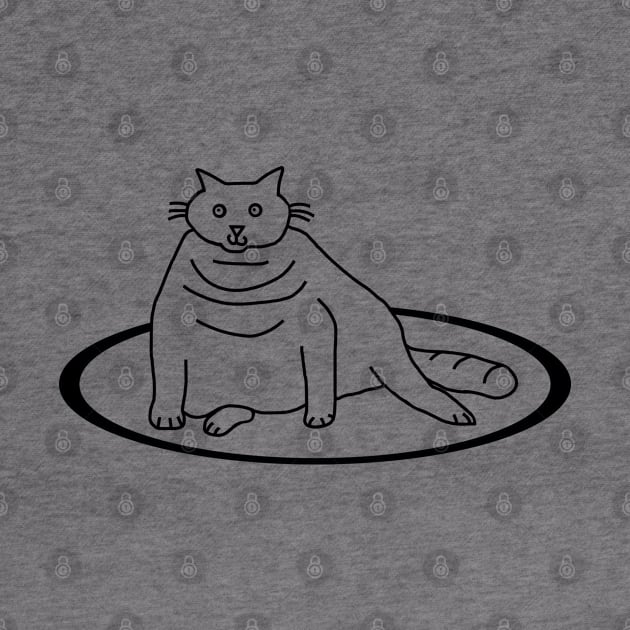 Chonk Cat on a Rug Minimal Line by ellenhenryart